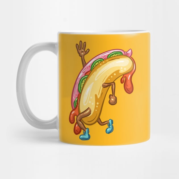 Weenie Hot Dog Walking Fast Food by Squeeb Creative